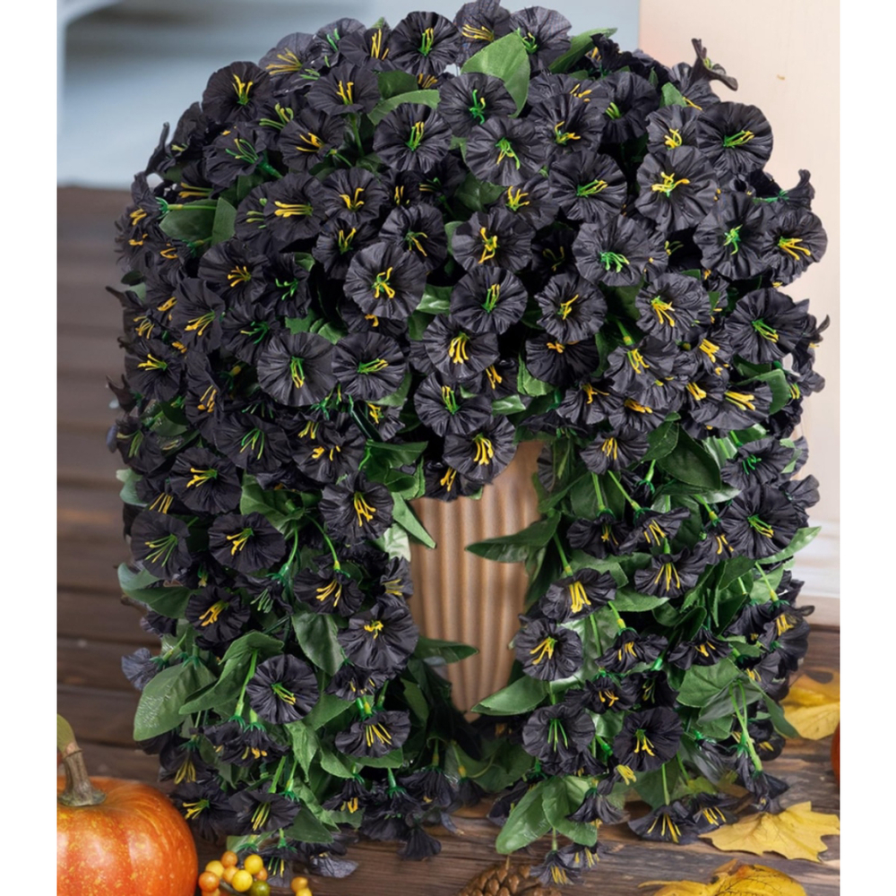 Black Artificial Silk 2 Pcs High Quality Hanging Vines UV Resistant In/Outdoor